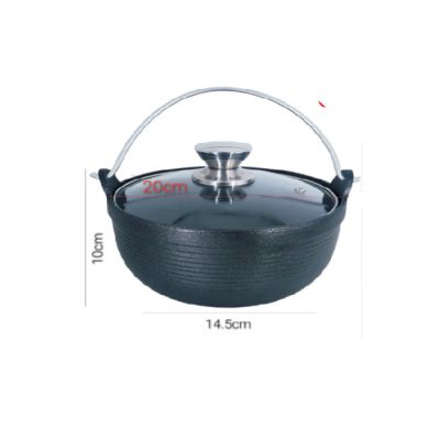 Nồi Lẩu Gang Có Quai Xách Nắp Kính ( Gang CD)